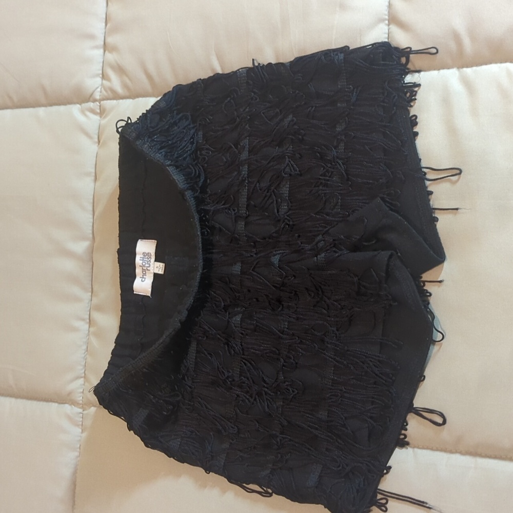 Charlotte Russe Black High Waist Distressed Shorts